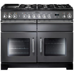 Rangemaster Excel 110 Dual Fuel Range Cooker Slate/Chrome Trim